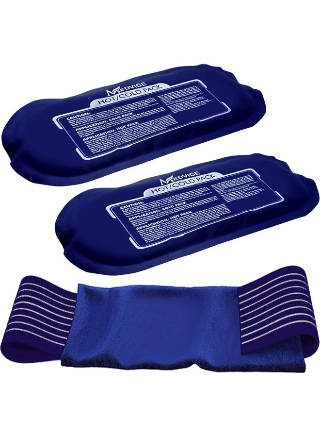 Medvice 2 Reusable Hot and Cold Ice Packs for Injuries, Joint Pain, Muscle Soreness and Body Inflammation - Reusable Gel Wraps - Adjustable & Flexible for Knees, Back, Shoulders, Arms and Legs - Image 1